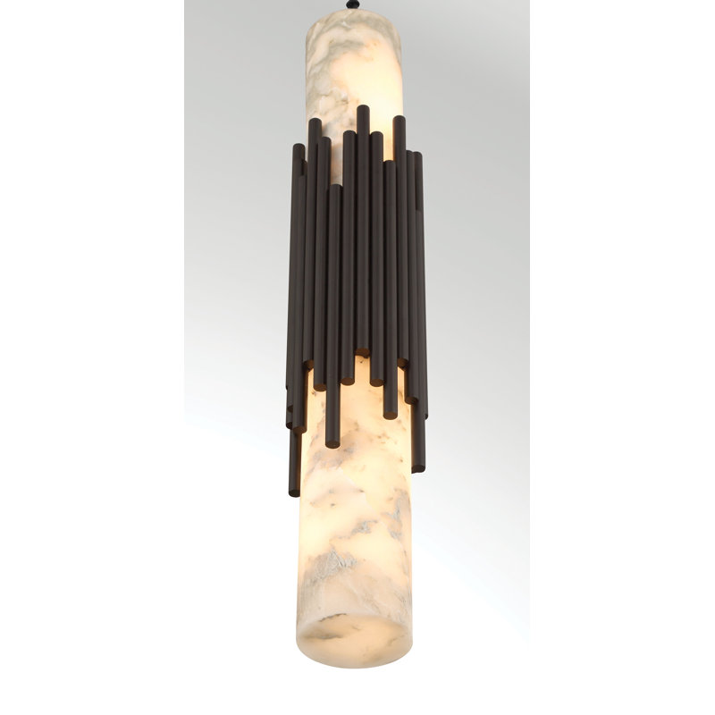 Venna, Pendant , 17", Urban Bronze, Alabaster, Urban Bronze