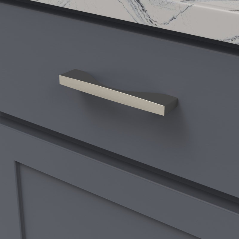 Channel Collection Handle Pull - Cabinet Pull - Contemporary Hardware for Drawers & Cabinets, 5 1/16", Satin Nickel