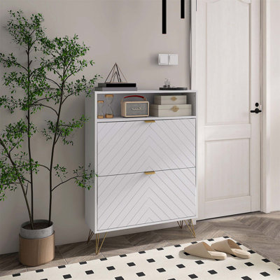 12 Pair Flip Down Shoe Storage