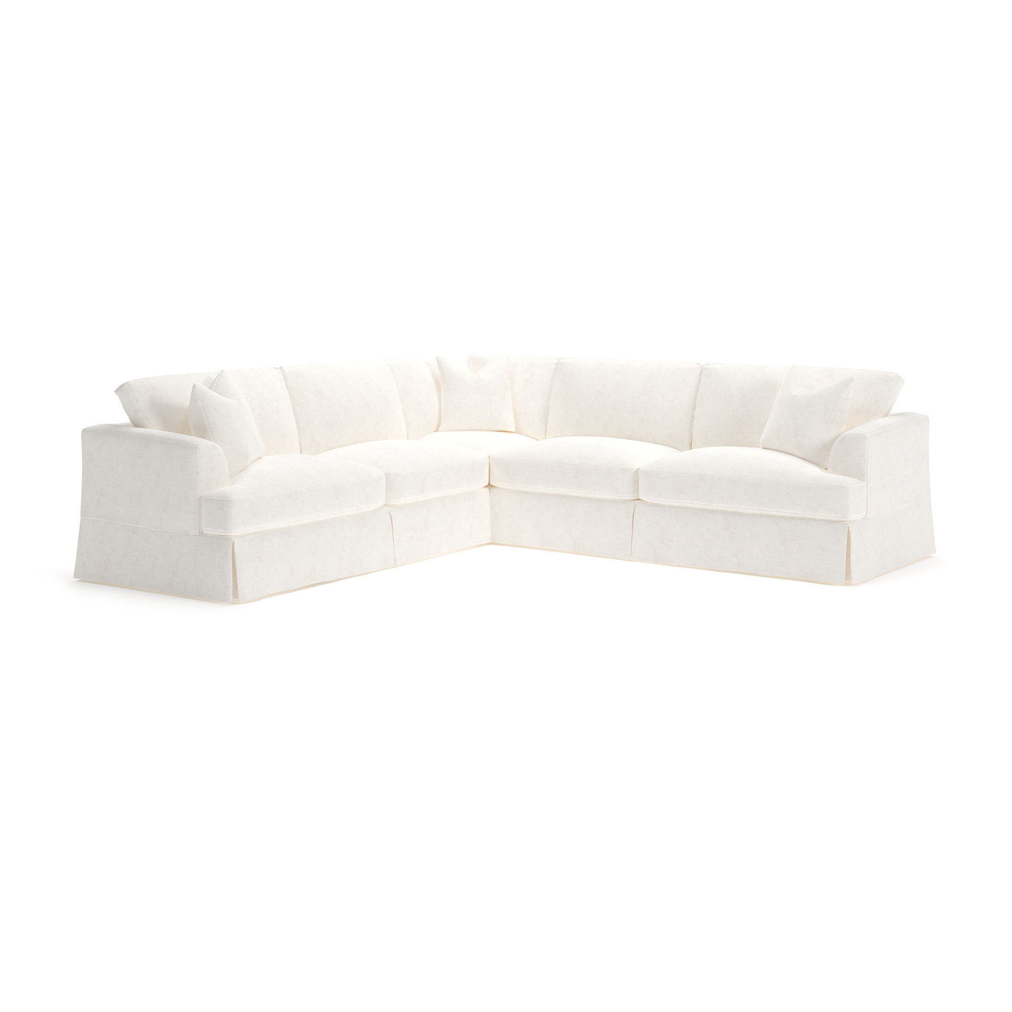 Lucia 4 - Piece Slipcovered L-Sectional, Bevin Natural Linen Blend, Left Hand Facing