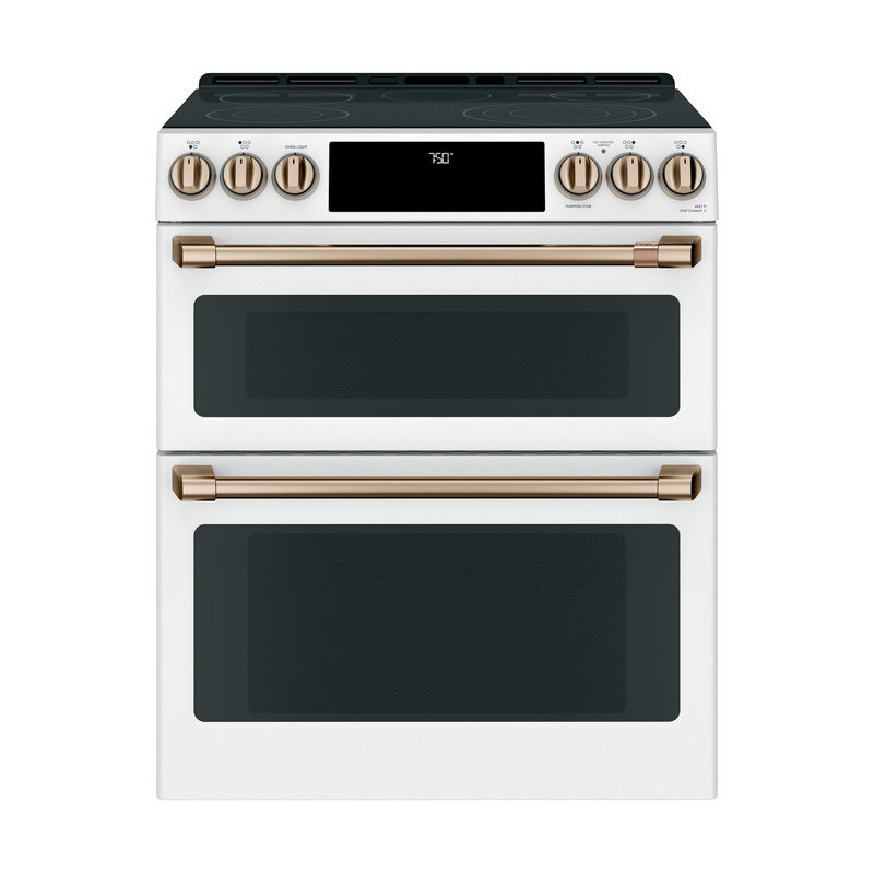 Café 30" 6.7 cu. ft. Smart Slide-in Electric Range with Convection and Radiant Cooktop, Matte White
