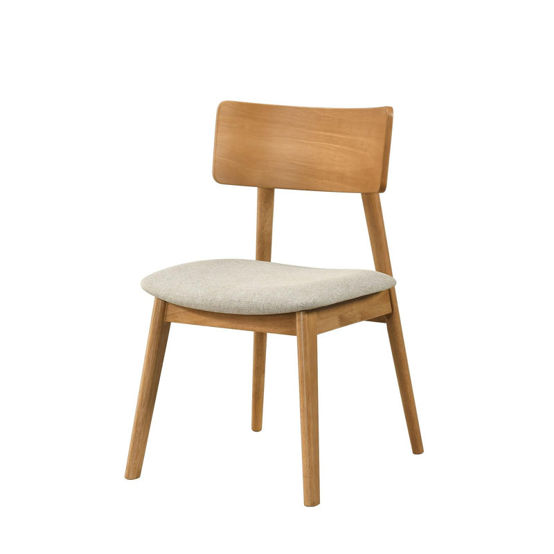 Ensemble de 2 chaises de salle à manger rembourrées en tissu beige