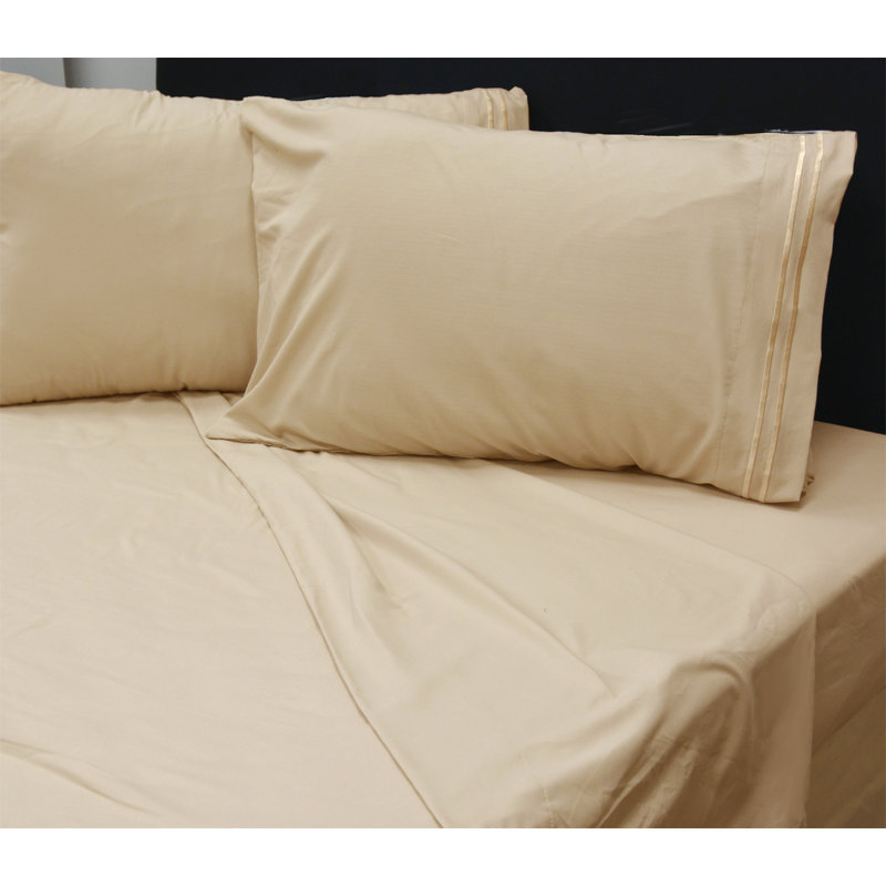 Ensemble de draps en microfibre Bamboo Softness, Double, Brun clair
