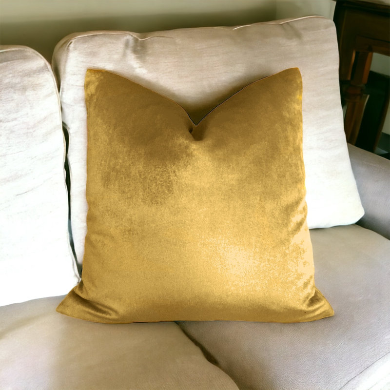 Carmalita Throw Pillow with Feather Insert, Golden