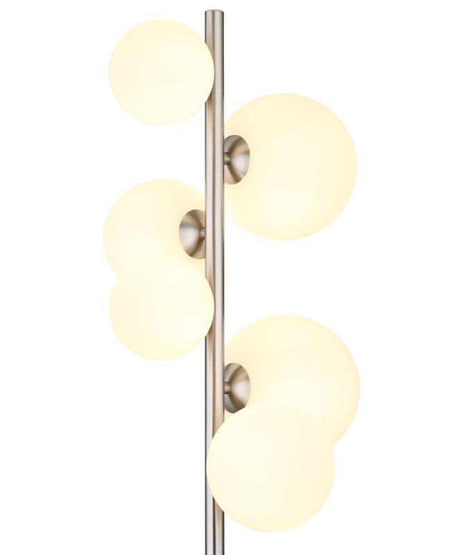 155cm Traditional Floor Lamp, Nickel, Opal