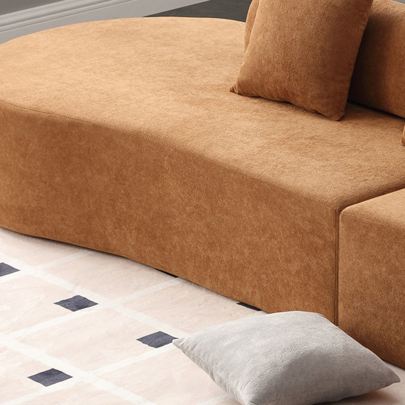 Canapé modulaire 2 pièces sans assemblage Dervil, Polyester brun