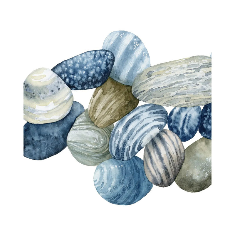 Found Pebbles I by Grace Popp - Wrapped Canvas Painting, 45.72 cm H x 45.72 cm W x 3.175 cm D