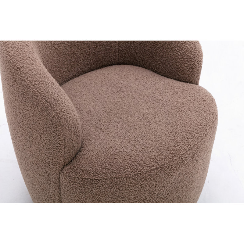Fauteuil demi-tonneau avec fauteuil Teddy, Coffee Fabric