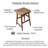 Tisa Backless Counter Height Stool, Handcrafted Saddle Seat In Natural Brown Acacia Wood-1335190136