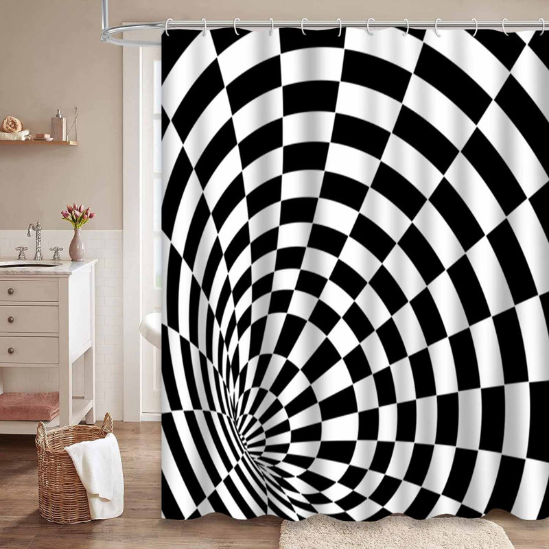Rideau de douche transparent transparent, rideaux de douche pour la salle de bain avec 12 crochets, 72" L x 84" W