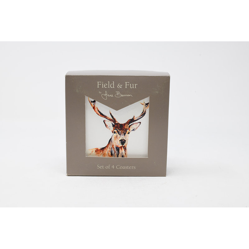 Ceramic Square 4 Piece Coaster Set