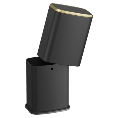Slim 2.1 Gallon Swing Lid Bathroom Trash Can with Removable Inner Bucket,for RV,Bedroom,Home Office,Laundry Room