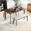 Banc rembourré en bois massif Carlos
