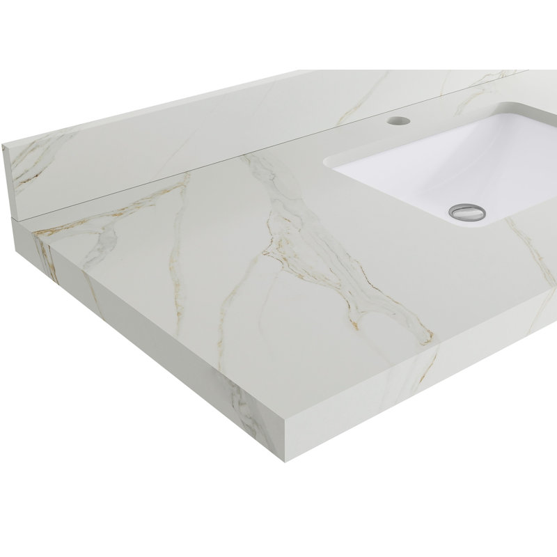Meuble-lavabo simple 36 po avec plateau en quartz Shafia