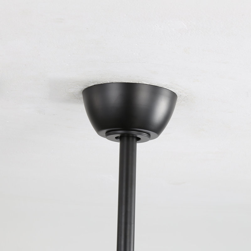 52'' Ceiling Fan With Lights And Remote Control, Matte Black, Matte Black