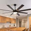 72" Ceiling Fan With Light, 6-Speed Remote Control, Reversible DC Motor, Modern 8 Blades With 6"/12"/19.5"  Downrods For Home Or Commercial Black/Walnut