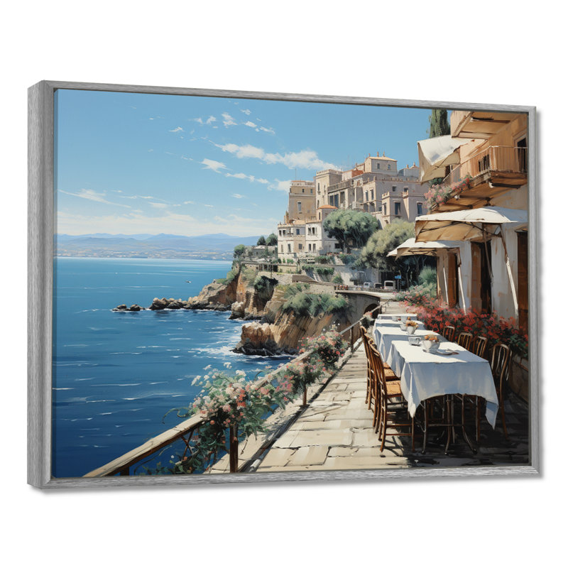 Italie, Amalfi Coast Romance - Italie, art mural, H 12 po x l 20 po x P 1 po, Encadrement argenté