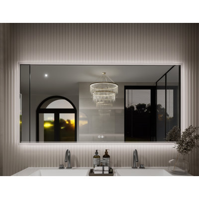 Sirard Frameless LED Lighted Bathroom Vanity Mirror Dimmable Anti Fog Wall Mirror