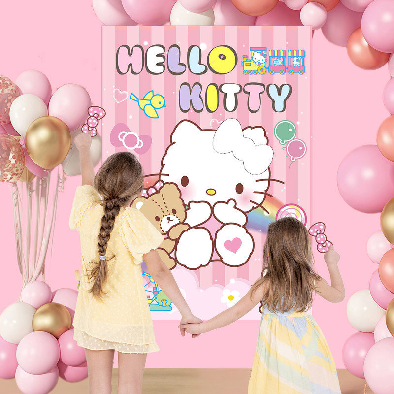 Épingler l'arc sur le jeu Hello Kitty, ensemble de jeu d'anniversaire Hello Kitty