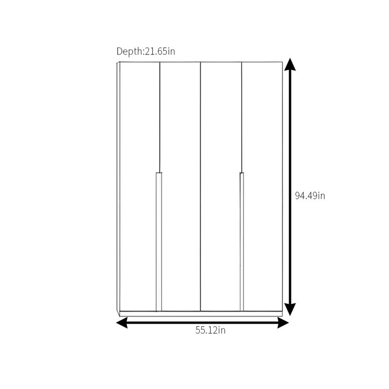Garde-robe moderne, simple et pratique, H 94,49 po x l 55,12 po x P 21,65 po