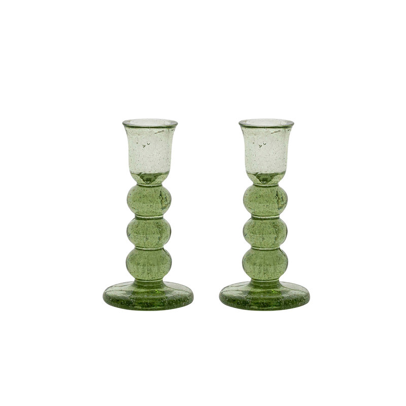 Provence Candlestick Set/2, Basil, 5" H x 2.5" W x 2.5" D