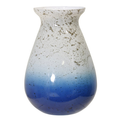 Vase en verre - ombre mouchetée bleue