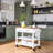38.4'' Wide Acacia Kitchen Rolling Island Cart