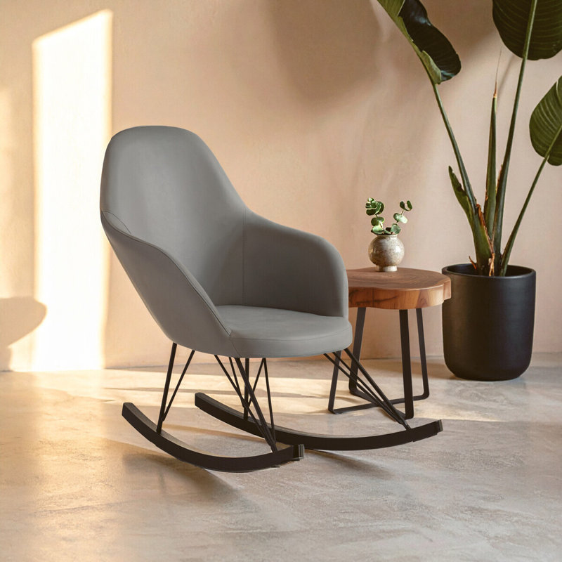 Chambers Upholstered Rocking Chair, Dark Grey