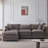 105" Modular Sectional Couch,Upholstered Soft Chenille Fabric Sofa,3 Seater With Ottoman L Shape Sofa Grey-1783489873
