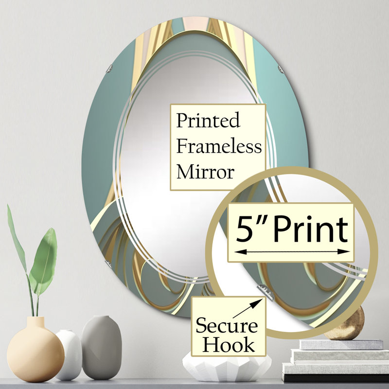 Wardie - Miroir mural moderne ovale, 30 po x 20 po