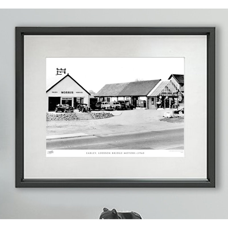 Earley, Loddon Bridge Motors C1960 - Single Picture Frame Print, 40cm H X 50cm W x 2cm D