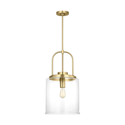 Amiliano Edison 1 Light Kitchen Pendant With Clear Shade