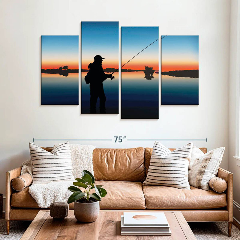 Senne Fishing At Twilight, 42" H x 68" W