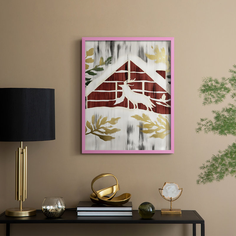 Reproduction encadrée - bois massif, H 15 po x l 12 po, Rose
