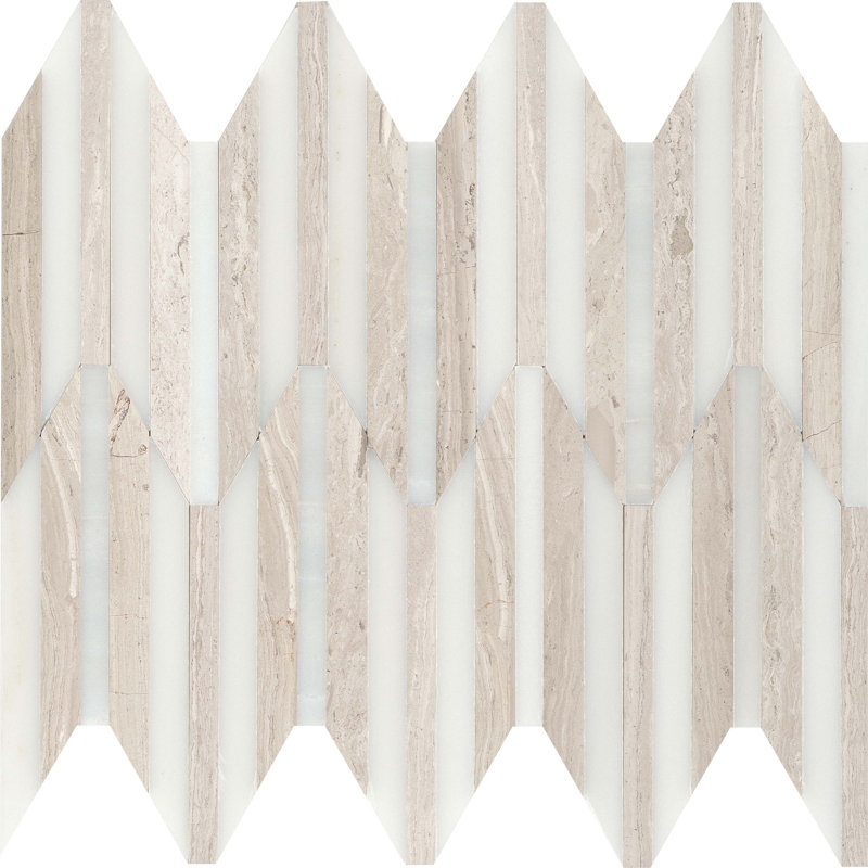 Bizou™ 10 x 12 in. Marble Decorative Accent Tile, White/Cream
