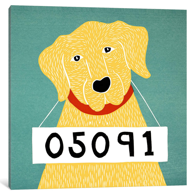 Bad Dog Yellow by Stephen Huneck - Wrapped Canvas Print, 66.04 cm H x 66.04 cm W x 3.175 cm D