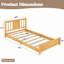 Structure de lit plateforme simple en bois massif avec tête de lit, lit de plancher à profil bas avec lattes de soutien, naturel-658451960