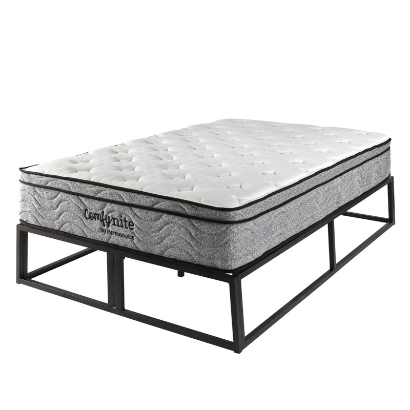 Metal 4Ft Platform Bed Black, Small Double (4')