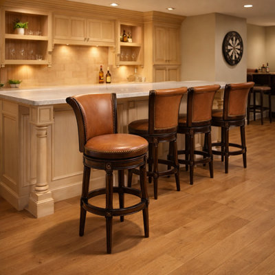 Upholstered Swivel Counter and Bar Stool