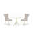 3 Piece Wood Dining Table Set Includes 1 Dining Table and 2 Doeskin Linen Fabric Upholstered Chair Button Tufted Back with Nail Heads - linen white Finish-1847924316-1847924324-1845624636