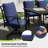 Maynard 9-Piece Black Metal Patio Dining Set With Rectangular Table, 8 Swivel Dining Chairs And Blue Cushions-122878554