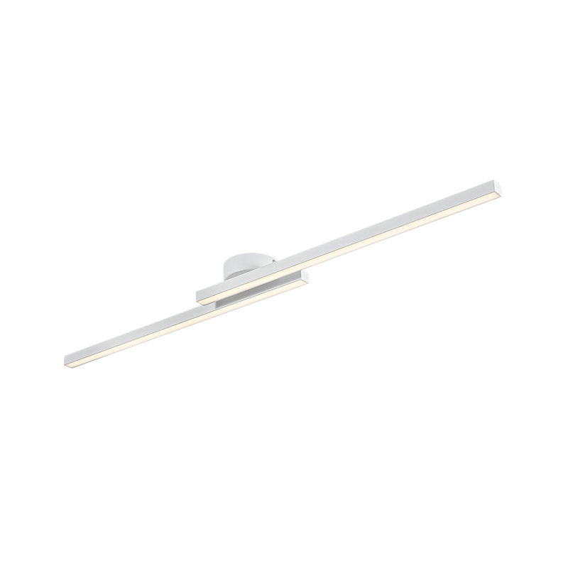 2 - Light Minimalist Linear Strip Led Semi Flush Mount, White