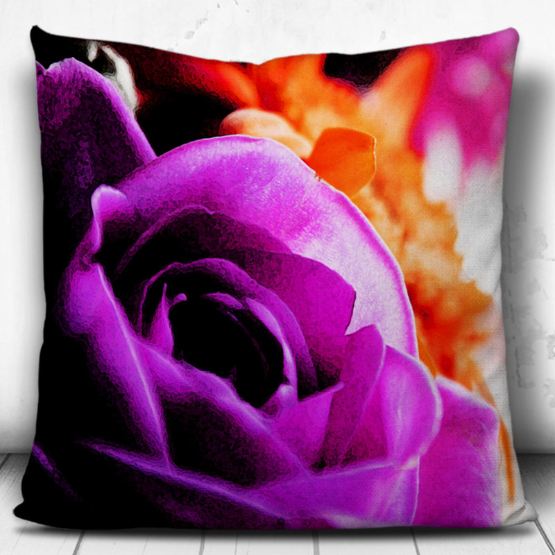 Flower Purple Rose Square, White