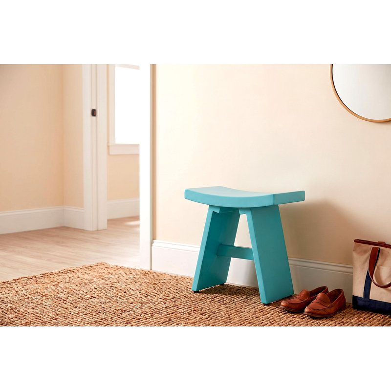 Banc décoratif en bois bleu 18 po Asia, Bleu