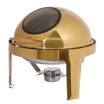 16.9QT Round Buffet Warmer Chafing Dish With Visible Glass Lid