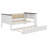 Wood Daybed With Storage Shelves, Upholstered Backrest,USB And Trundle-488028448