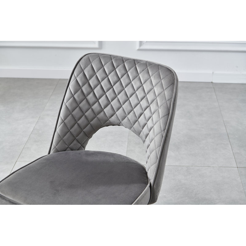 Asfand 50cm H Velvet Upholstered Side Chair, Grey