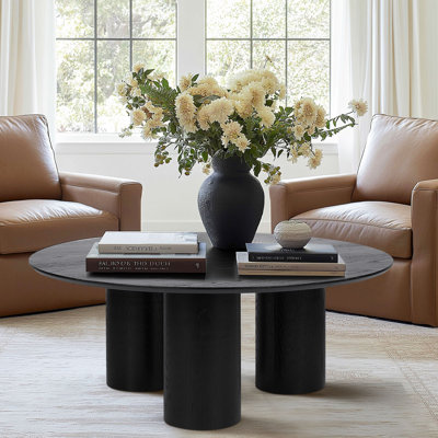 Leviah 40'' W Round Drum Coffee Table