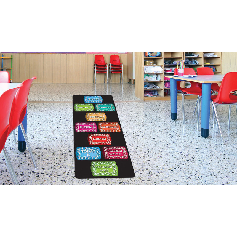 Tapis de table Smart Poly, The Original Fun, 15,5 po X 47 po, jours de la semaine, boucle craie
