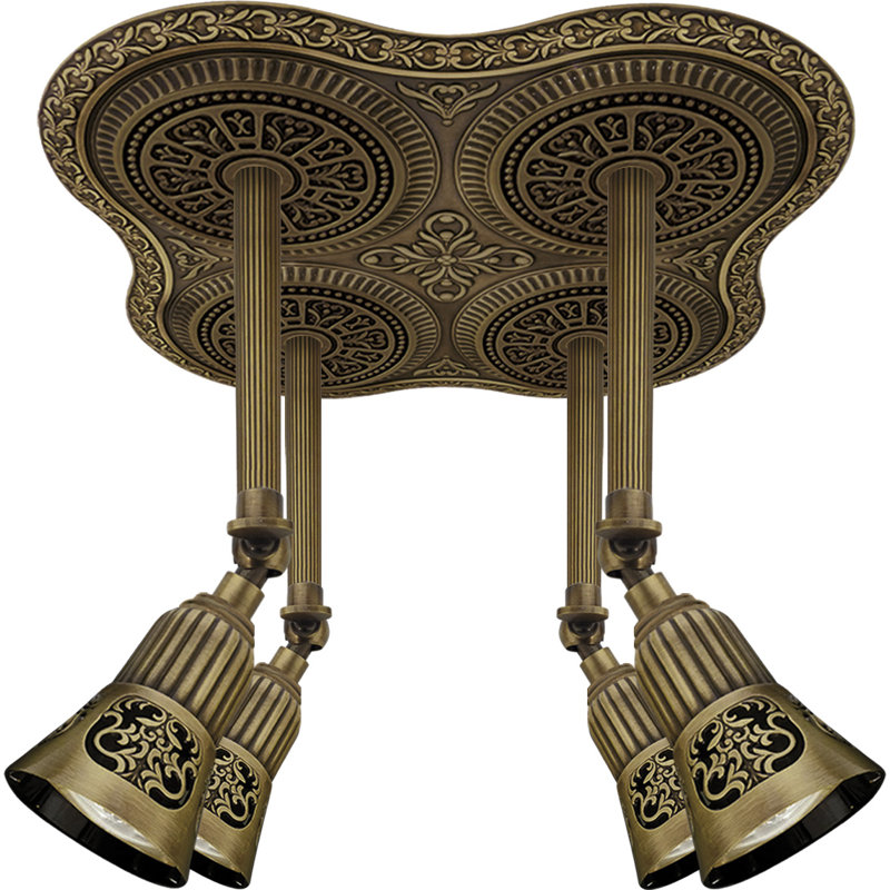 Fluellen LED Semi Flush Mount, Antique Brass